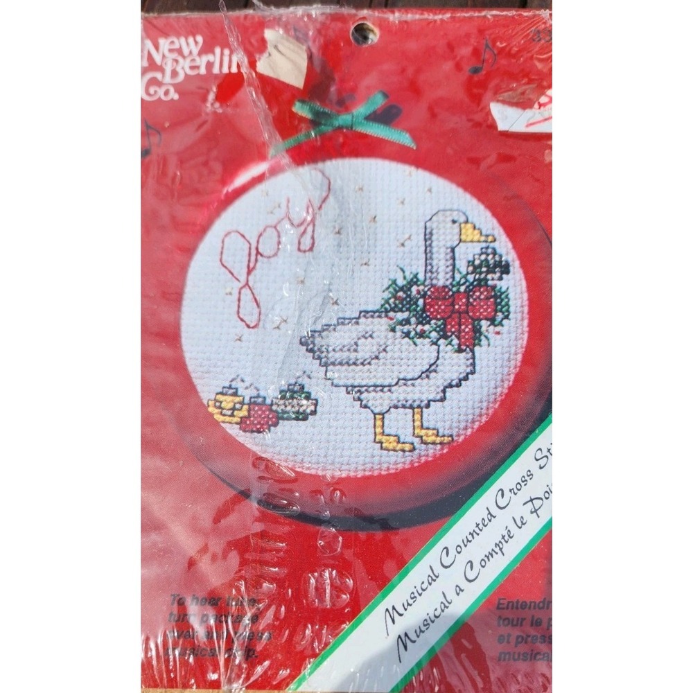 New Berlin Co.  "Joy" 3389 Cross Stitch Kit Goose Country Christmas Complete Kit